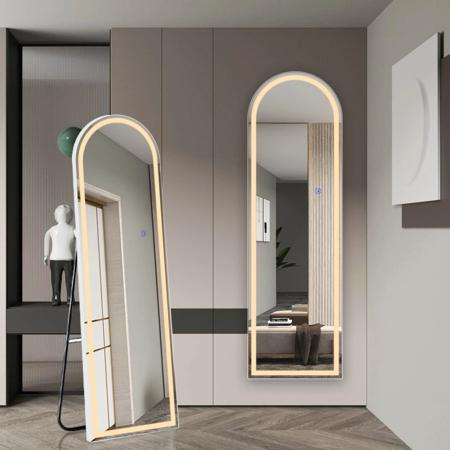 Aluminum Alloy Brushed Framed Wall Mirror Large Mirror Full Length Dressing Floor Body Mirror