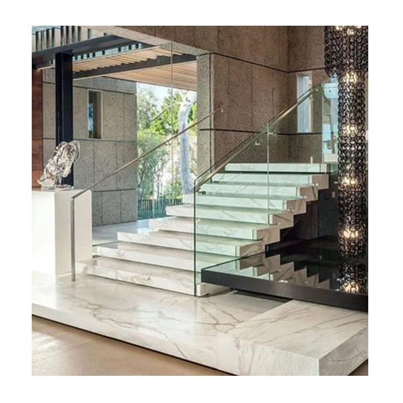 Dark Gray High Glossy Glazed Stair Case Riser Anti-Slip Porcelain Golden Groove Stair Step Tile