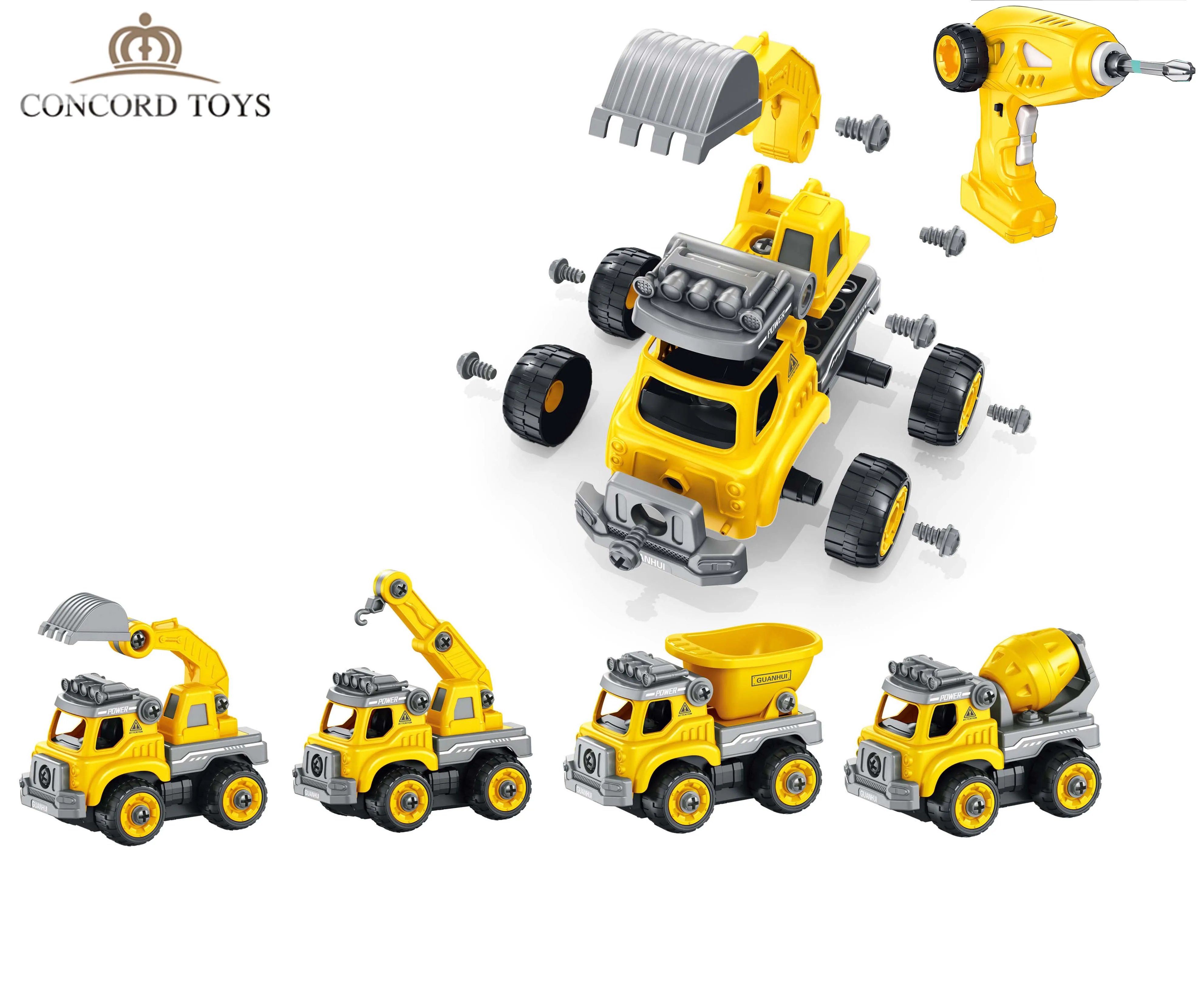 Newest Toys Simulation RC Engineering Vehicle DIY Assembly Remote Control Engineering Truck  3 IN 1 DIY RC Engineering Toys