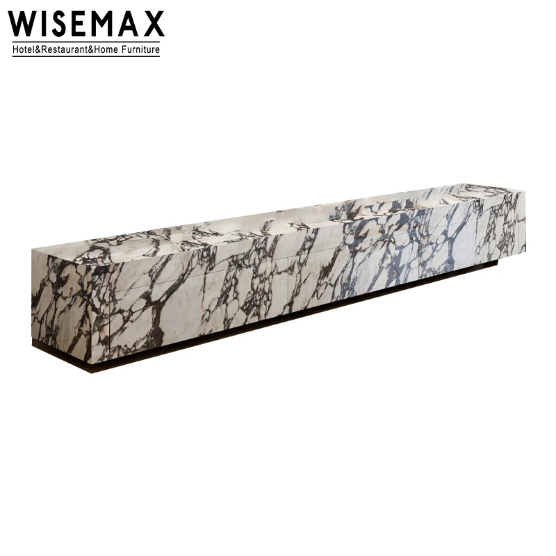 WISEMAX FURNITURE Simple modern luxury retractable bedroom Nordic marble TV cabinet TV stands for living room