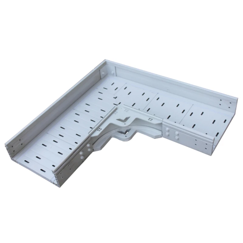 PVC Cable tray with perforated Horizontal bend and plastic cable trunking