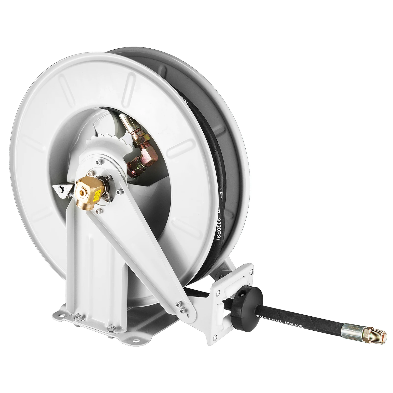 Wall Mount Pneumatic IBC Tank Barrel Lubricating Oil Drum Pump with Hose Reel Counter Meter