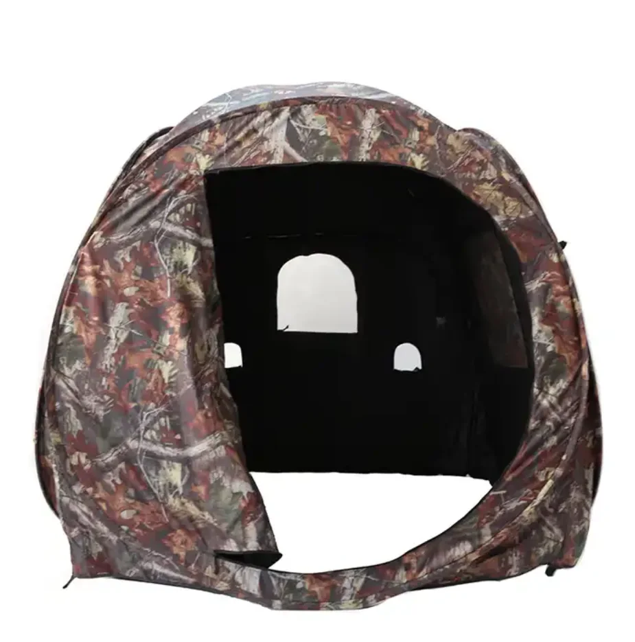 Pop Up 3 Person Easy Set Up Low Noise Hunting Camouflage Ground Blind Mossy Oak Break Up Country