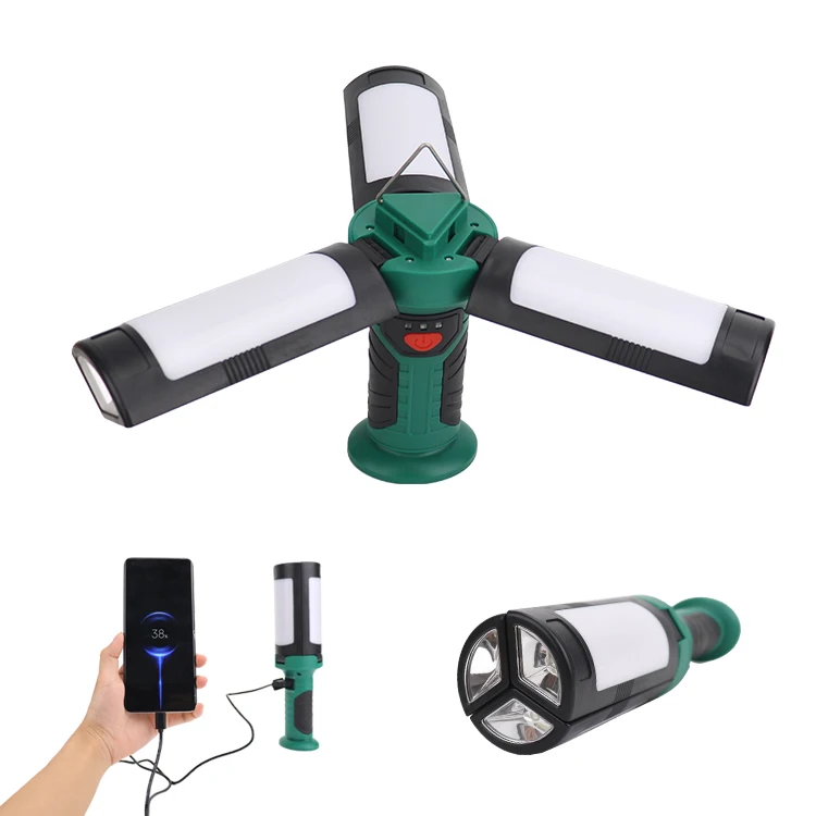 3pcs SMD panels Flood Beam Led Work Light Foldable Powerful Magnet Handheld Portable Work Lights rechargeable USB hook with line