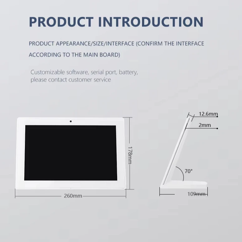 L-образный сенсорный 10-дюймовый планшет все в одном Android Digital Signage дисплей меню ресторана Wifi Poe NFC POS настольные планшеты