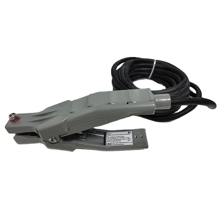 Static grounding and earthing clamps with alarms