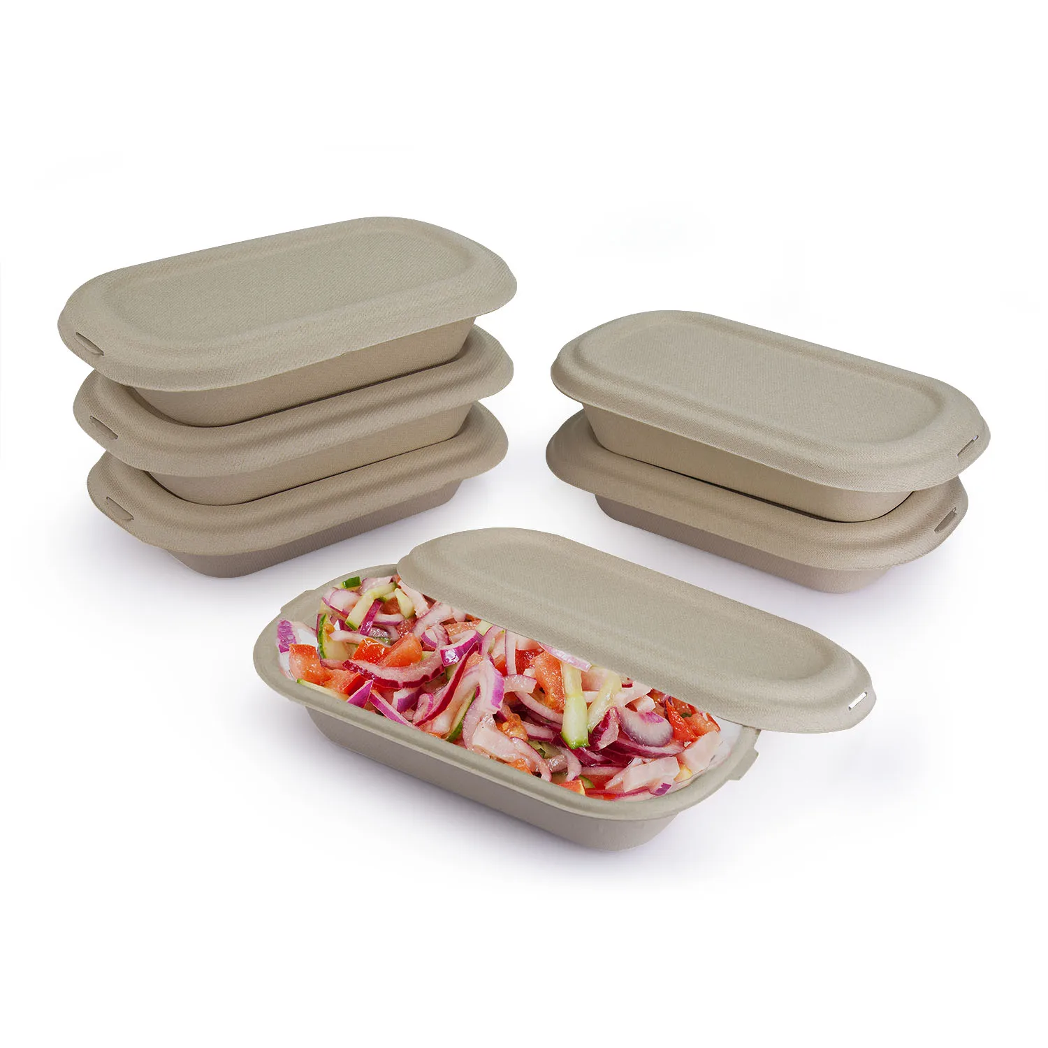 Eco-Friendly Salad Bowl Bagasse Food Container Salad Bowl With Lid Disposable Salad Bowl