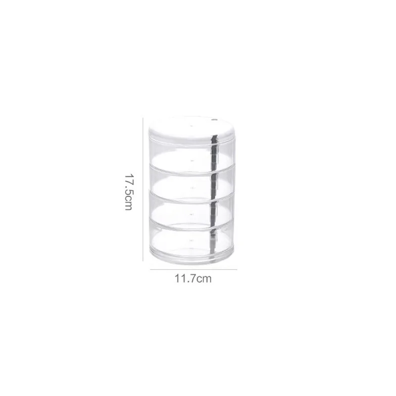 2023 Fashion Design 4 Layers 360 Rotatable Cosmetics Beauty Container Earrings Ring Necklace Jewelry Organizer Storage Box