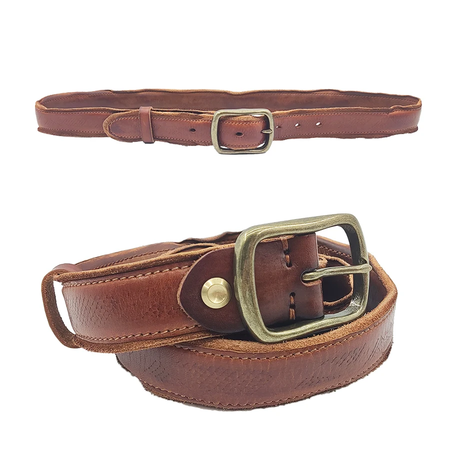 cowboy leather belt for men irregular vintage genuine leather belt casual fashion Jeans belt