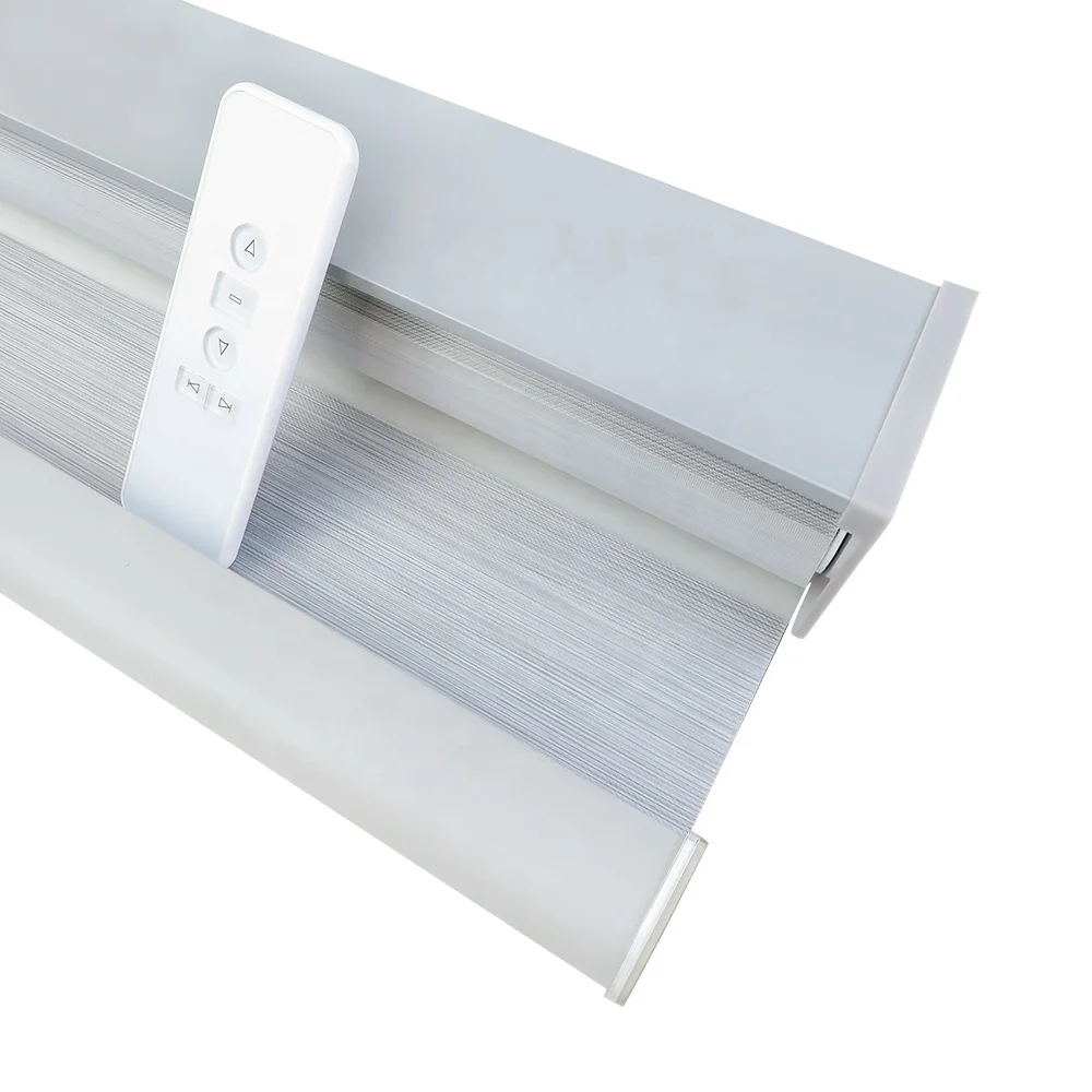 Electric Smart Blind Kitchen Balcony Shades Motorized Blackout Roller Blind Double Layers Window Zebra Blinds