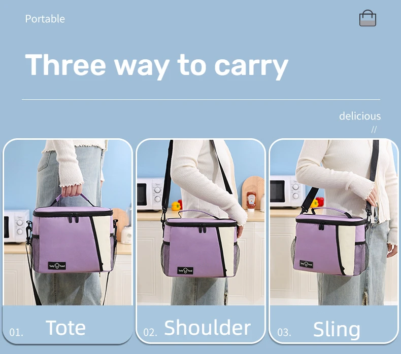 Large Capacity PEVA Lining Waterproof Lunch Cooler Bag Insulated Thermal Tote Bag