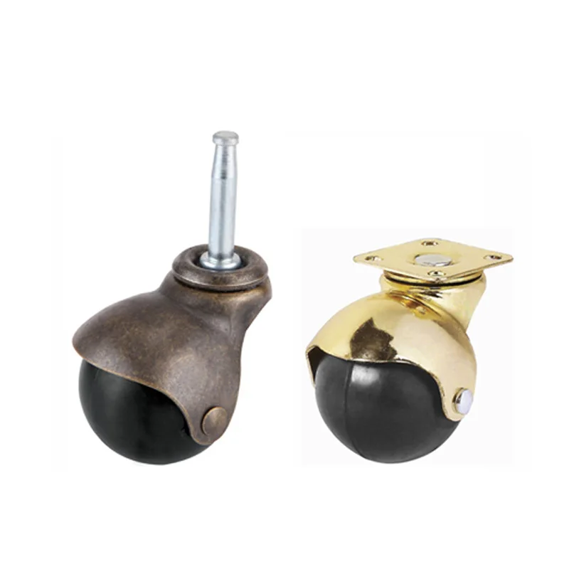 Antique  Vintage  Heavy Duty Swivel Plate 1.5 Inch 2 Inch Ball Caster Wheels for Furniture
