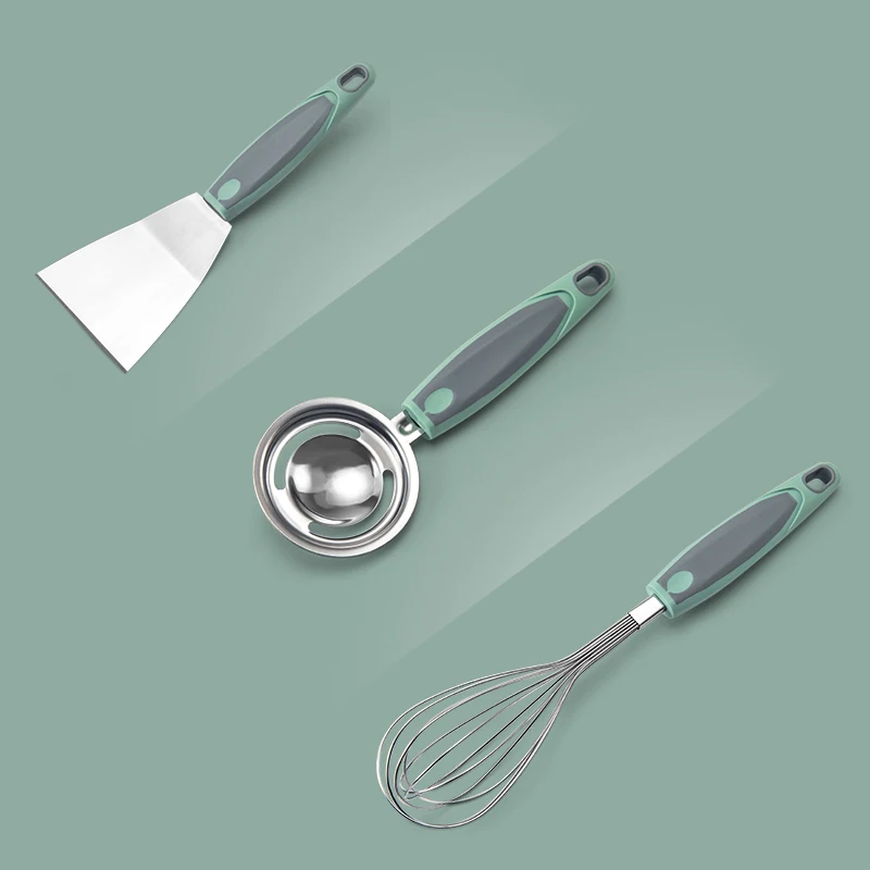 
New 2021 Home Kitchen Accessories Set of 3 PCS Kitchen Gadget Kitchen Utensils Whisk Cake Shovel Egg White Dispenser 