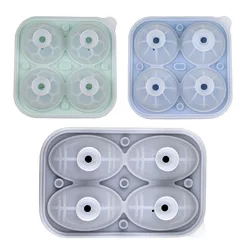 Custom design OEM/ODM football basketball shape ice cube ball tray silicone ice cubes molds with funnel