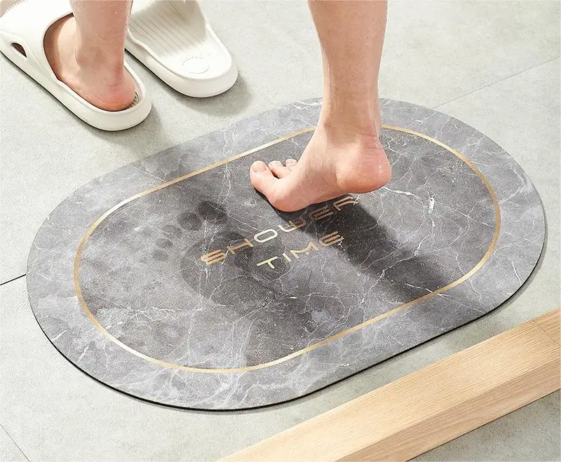 Custom Bathroom Nonslip Mat With Bath Shower Door Foot Mat Rug Quick Drying Bath Kitchen Entrance Door Mats