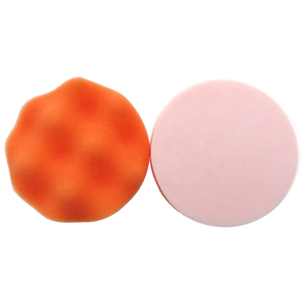 High Quality 4 Inch 100mm Hook and Loop Orange Waffle Buffing Pad Orange Sponge Polishing Sanding Pad for Car Care