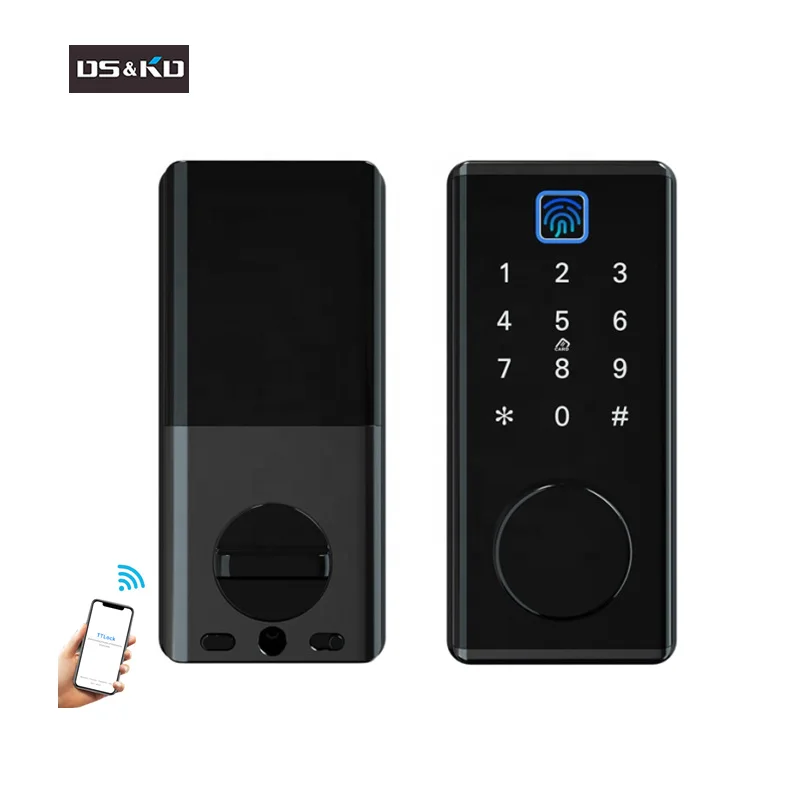 handleless palm safe combination digital deadbolt door waterproof, work with alexa touchscreen app remote control smart lock