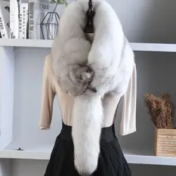 Fox neck genuine leather whole fox hair collar both men and women autumn and winter shawl  fur scarf