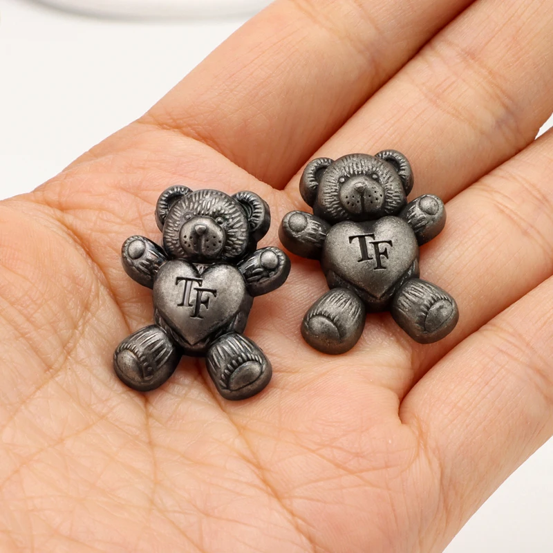 2024 Custom Alloy Shoes Brand Bear Metal Logo Tags Custom Metal Label For Shoes