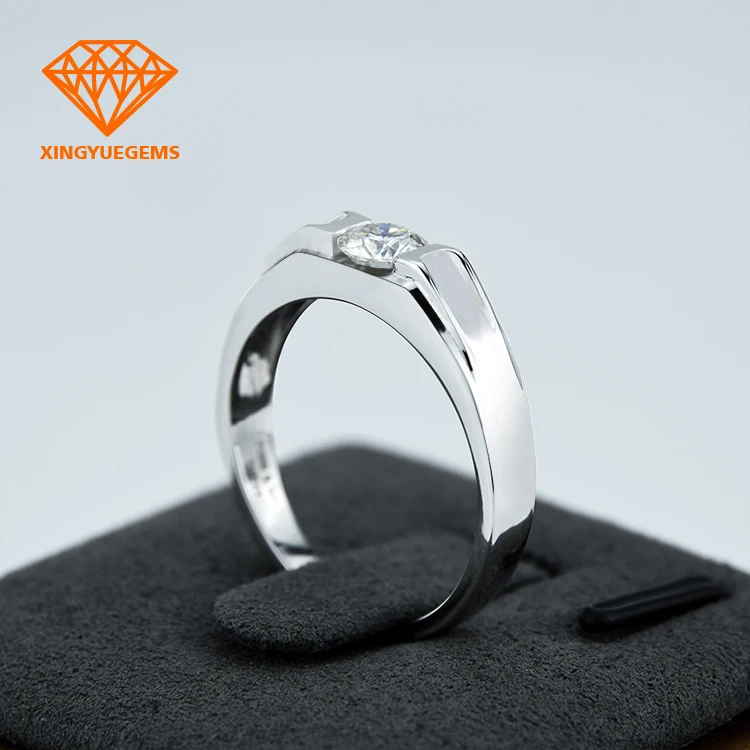 
Trendy gemstone jewelry PT950 Platinum planted 0.5 ct VVS quality moissanite rings for wedding 
