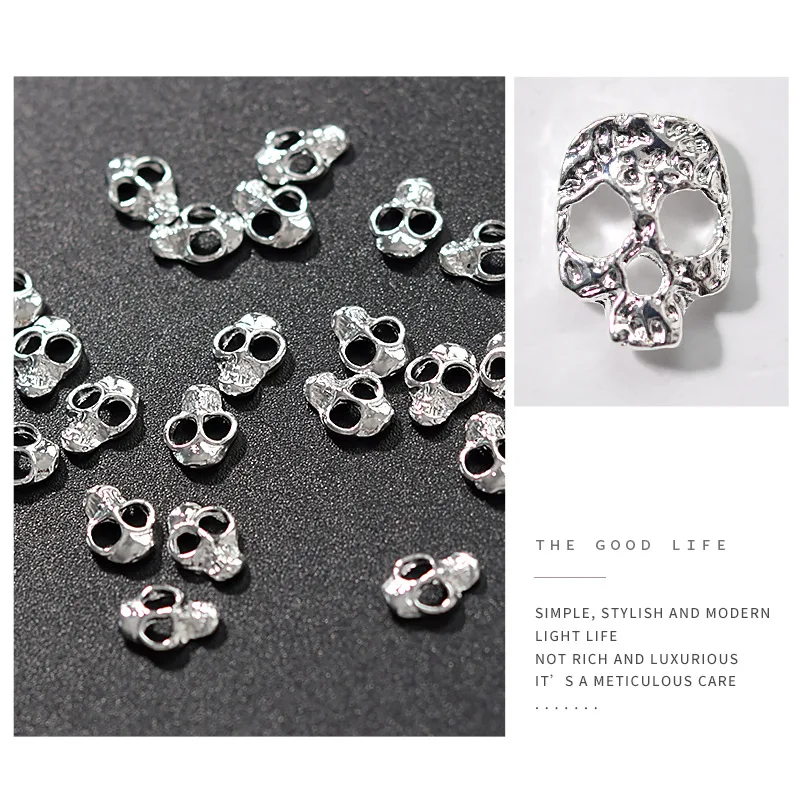 Halloween Rhinestone Skull Ghost Owl Pumpkin Bat 3D DIY Metal Alloy Nail Art Decorations Stickers\/Charms for Manicure