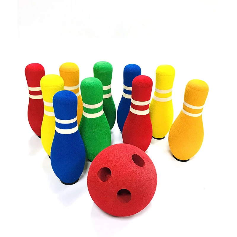 Indoor sport toy NBR foam plastic giant foam bowling pins for kids