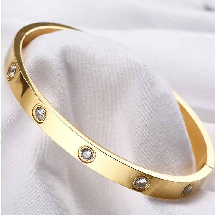 Luxury Brand  Love Bangle Cubic Stainless Steel nail bangle bracelet  nail bangle
