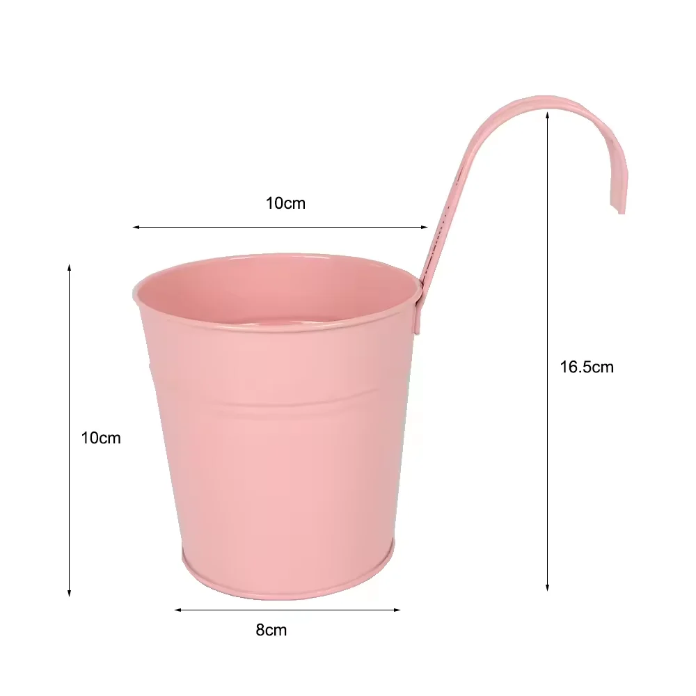 Light color series metal iron small bucket hanging flower pot custom size