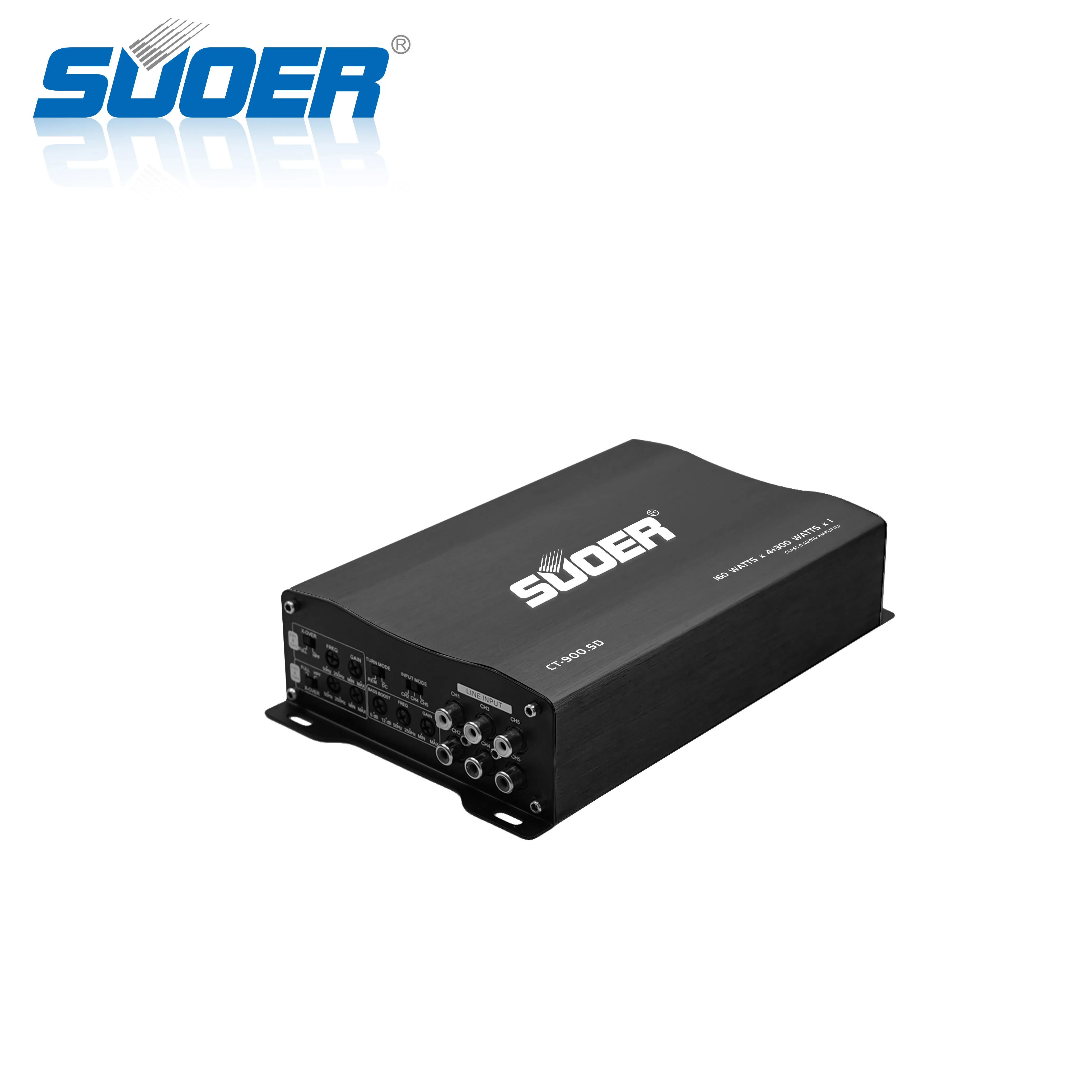 Suoer CT-900.5D-U car amp 5 channel super mini size 3000 watt car power amplifier full range class D car amp