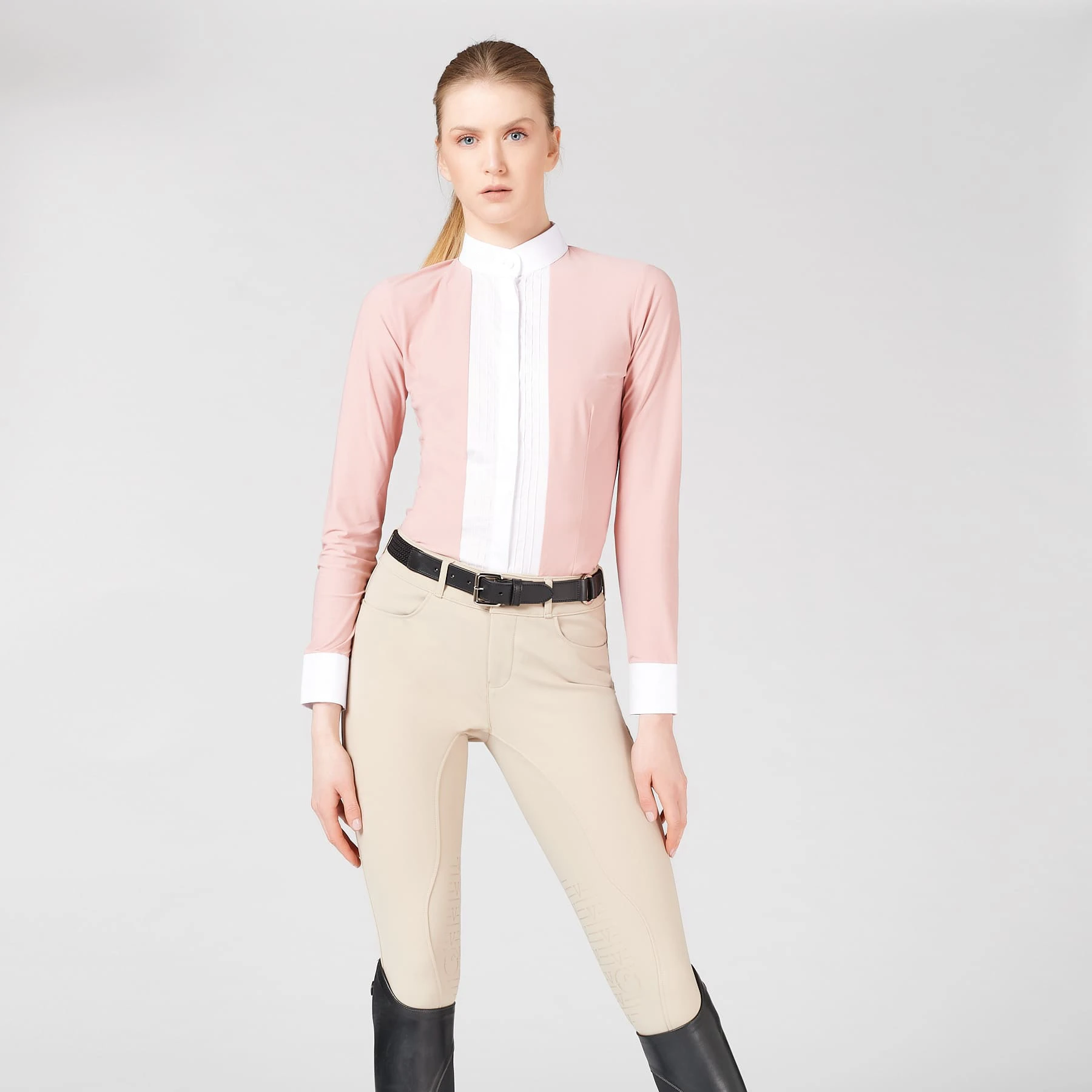 New Splicing Color Riding Show Clothes Comfortable Skin-Friendly Equestrian Riding Shirt