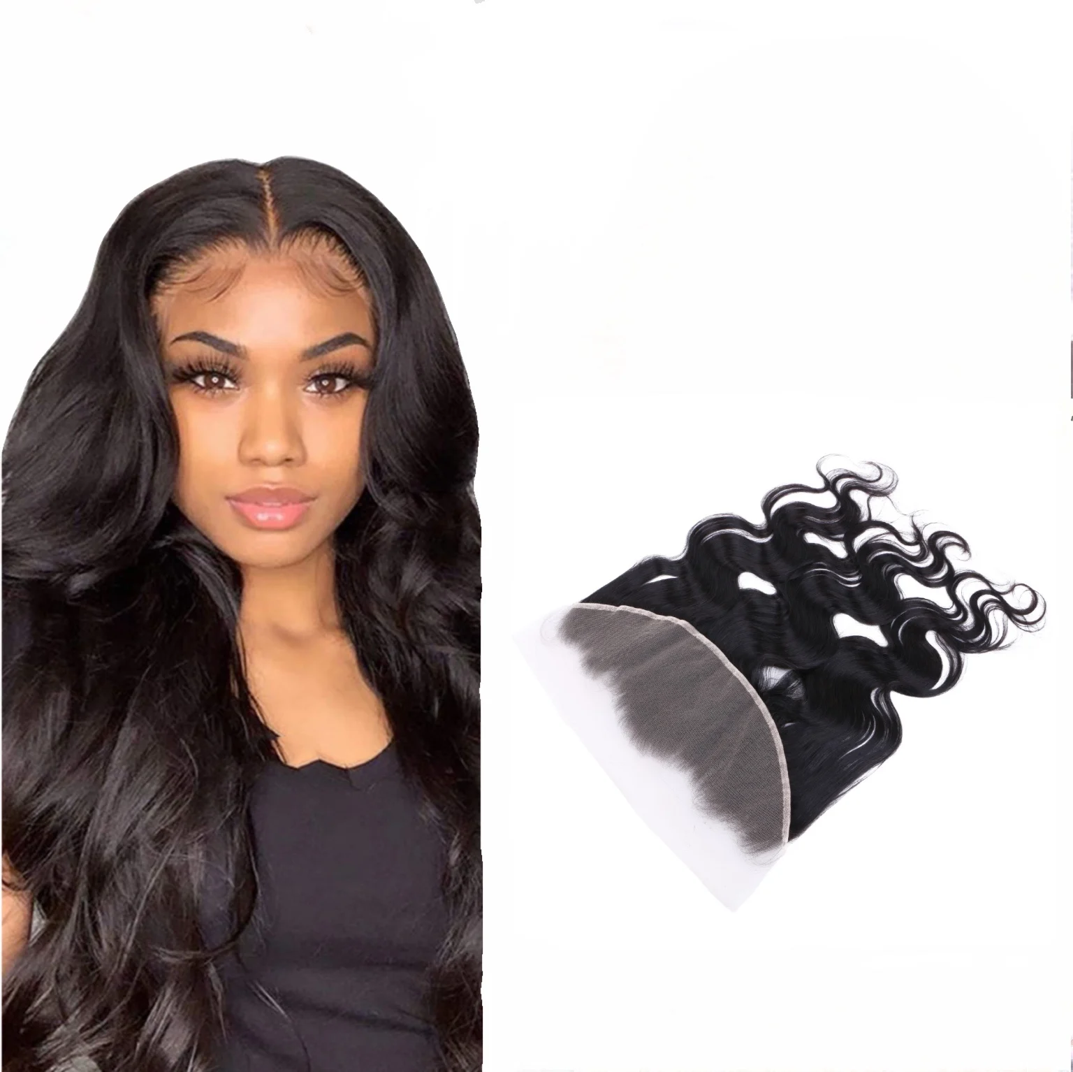 
Bleached Knots Cuticle Aligned Pre Plucked Glueless Virgin Raw Human Hair Swiss Transparent HD Lace Frontal Closure 