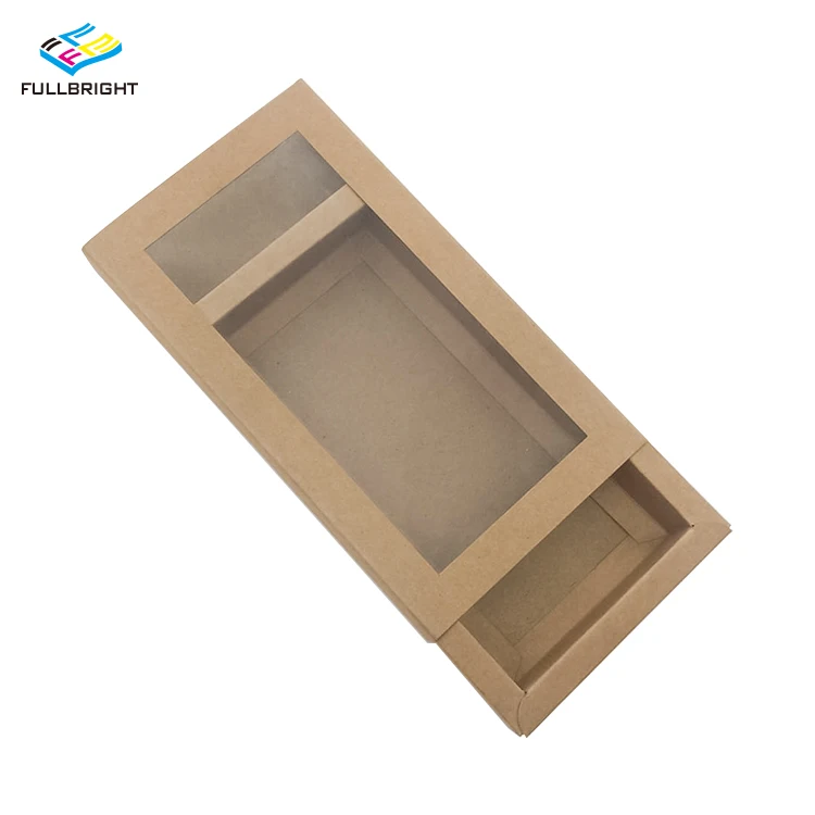 Custom Clear Window Box Biodegradable Kraft Paper Tea Bag Gift Packaging Paper Box with Clear Window