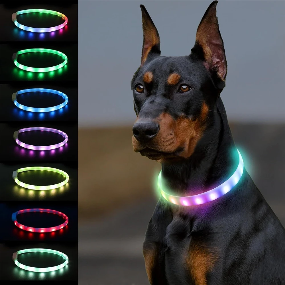2024 new Hot selling LED Glowing collars USB Rechargeable Light Up Led Dog Cat Collars Adjustable Personalized Led Pets Collars