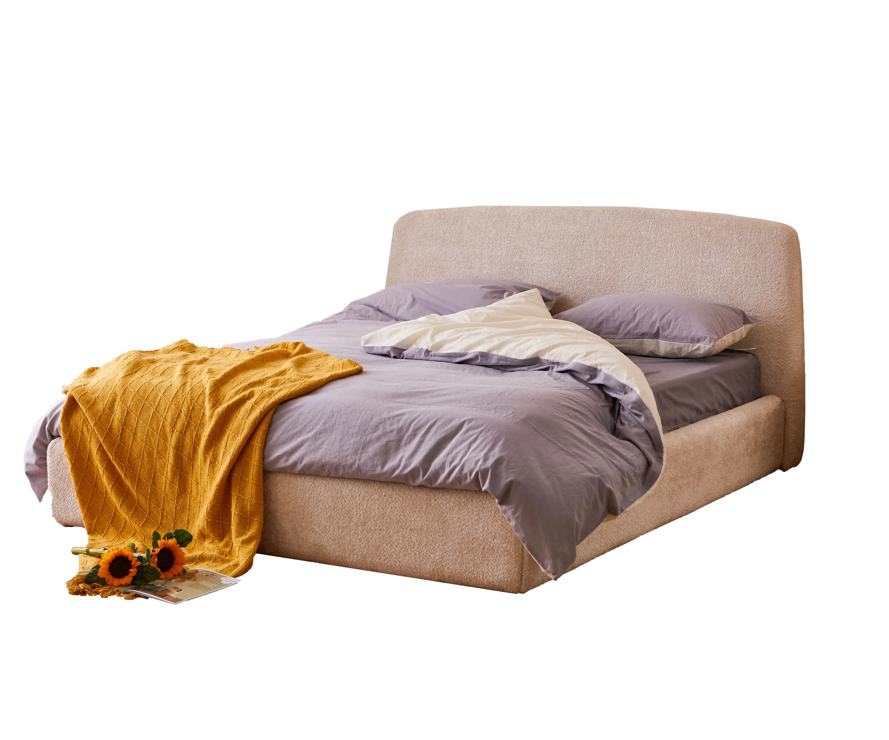 Nordic Luxury King Queen Double Full Size Bed Frame Low Platform Marshmallow cloud Tufted Storage Bed Frame