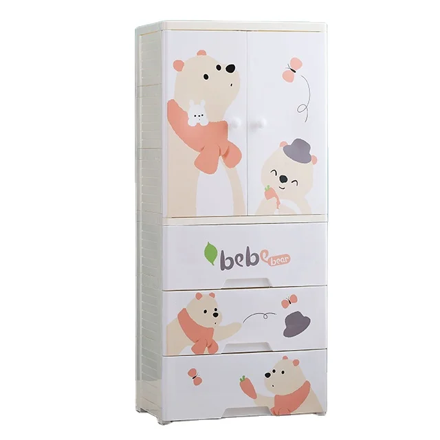 4 Layer living room fashion cabinets plastic baby clothes storage drawer wardrobe