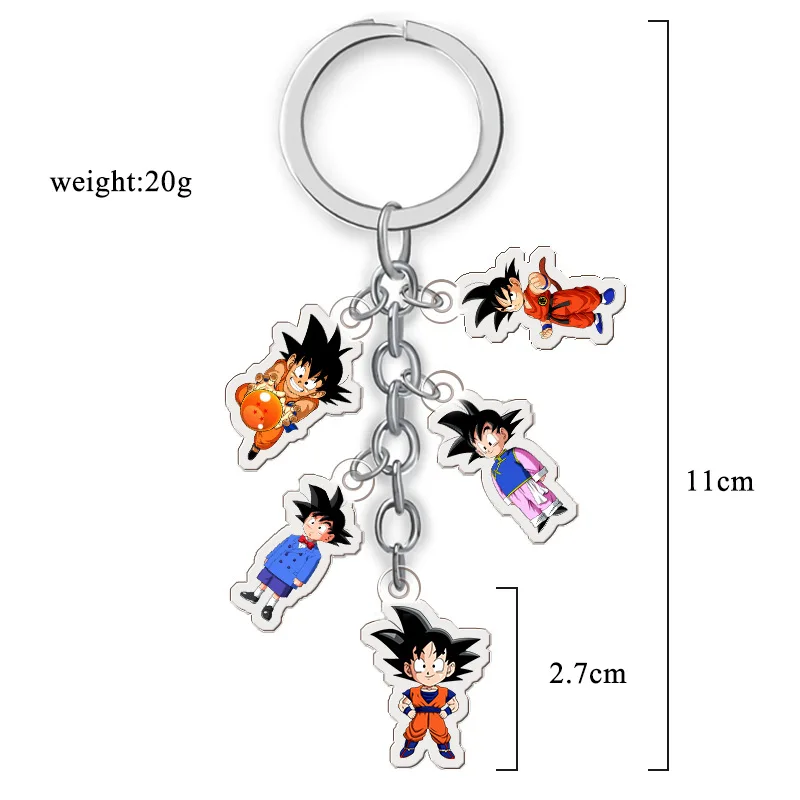 Goku Dragon Ball Super Keychain 3D 1-7 Stars Cosplay Crystal Ball Key Chain Collection Toy Gift Key Ring