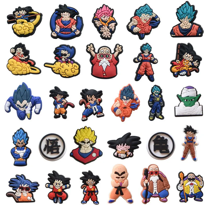 Cartoon Japanese Anime Dragon Ball Son Goku Vegeta DIY Soft PVC Charms Shoes Decoration Handbags Clog Charms Shoes Accessories
