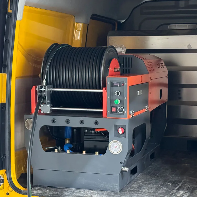 AMJET Energy saving 200bar 65lpm Remote control high pressure water jet sewer cleaning machine Truck Mount sewer Pressure Washer