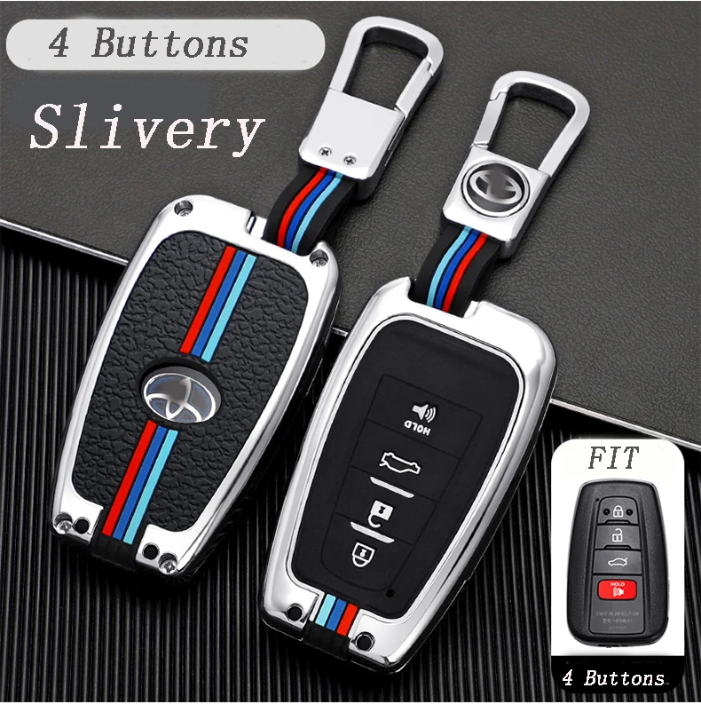 Zinc Alloy Car Key Case Key Holder For Toyota Camry Rav4 Highlander Avalon Corolla Protect Shell Accessories Car Styling