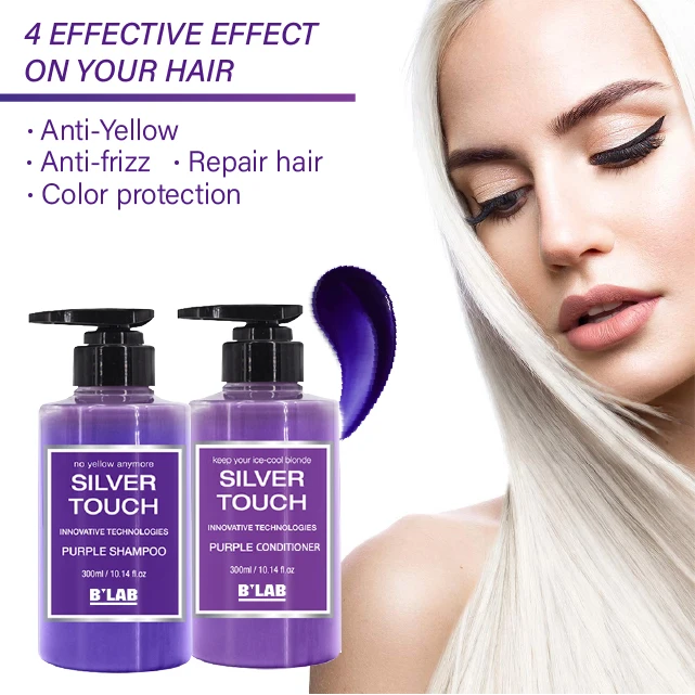 Free Sample Natural Organic purple shampoo no yellow silver shampoo blonde hair care