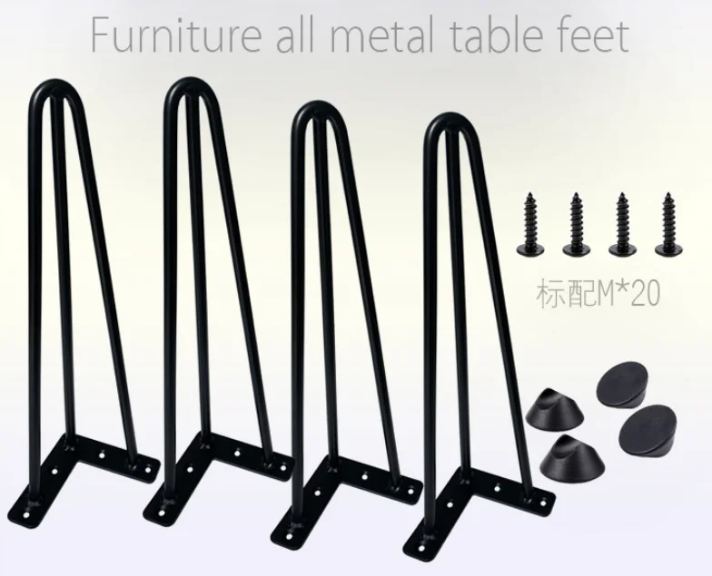 16 18 Inch 3 Rods Black Hairpin Coffee Table Legs Industrial Iron Metal Hairpin Desk Dining Table Legs HairPin Legs