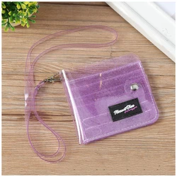 New transparent PVC jelly coin purse card holder girl small wallet bus card holder folding small wallet fashion passport wallet