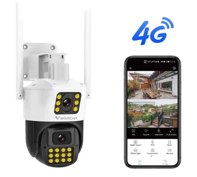 Vstarcam CG663DR 4G солнечная HD-камера двойного вида наружная камера прожектор оптический зум Солнечная 4g видеонаблюдения с двойным объективом ptz-камера