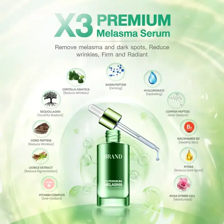 New Product 2023 Beauty OEM Service X3 Premium Melasma Serum Face Care Tools from Manufacturer in Thailand