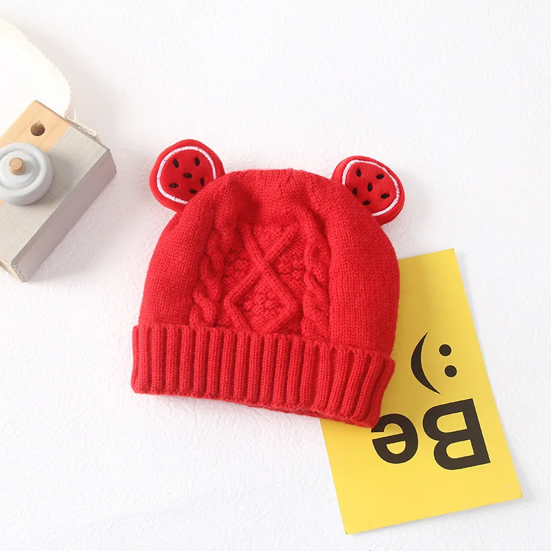 Latest design wholesale knit hat with ear newborn beanies multi -color baby bonnet hat