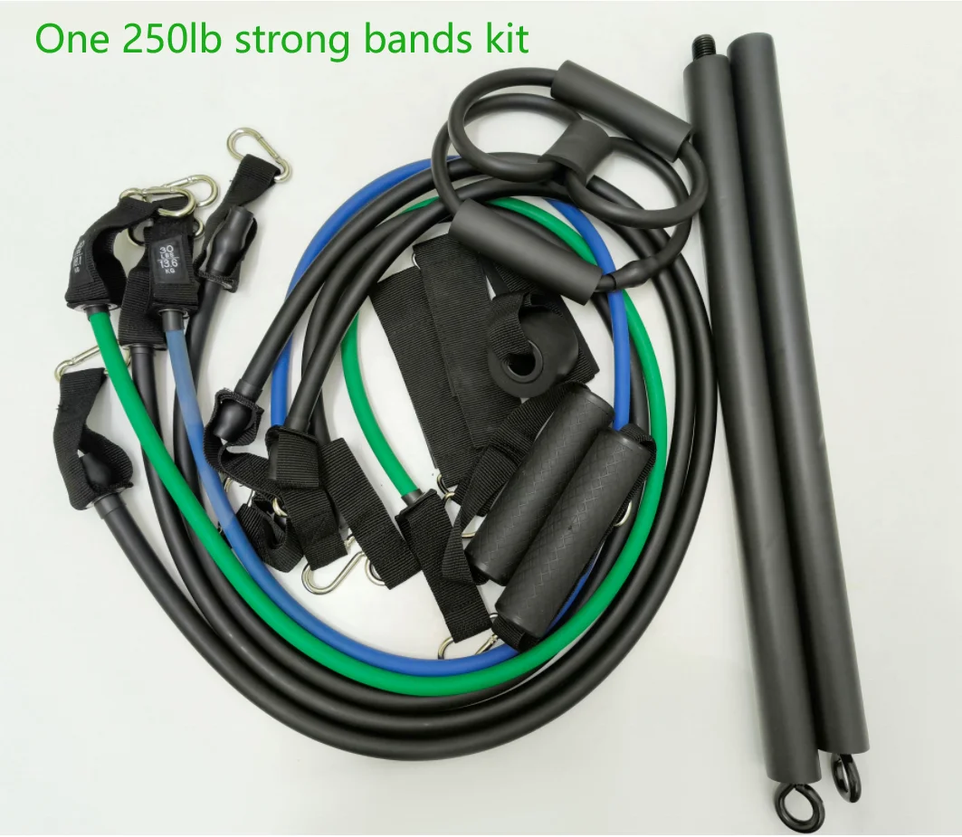 Dinuo In Stock for Drop Shipping High Quality Gym Pull Up Set 11pcs  250LB Latex Resistance Bands Kits with Pilates Bar