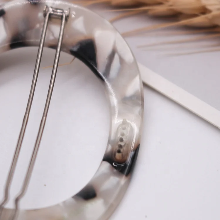 Light Color Tortoise Shell Bobby Pins Ellipse Design Hairpin For Girls