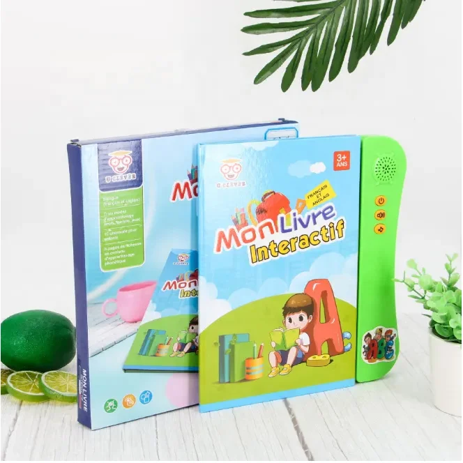French English Talking Book Writing Spanish English Bilingual Electric Learning Smart Talking Book For Kids Development
