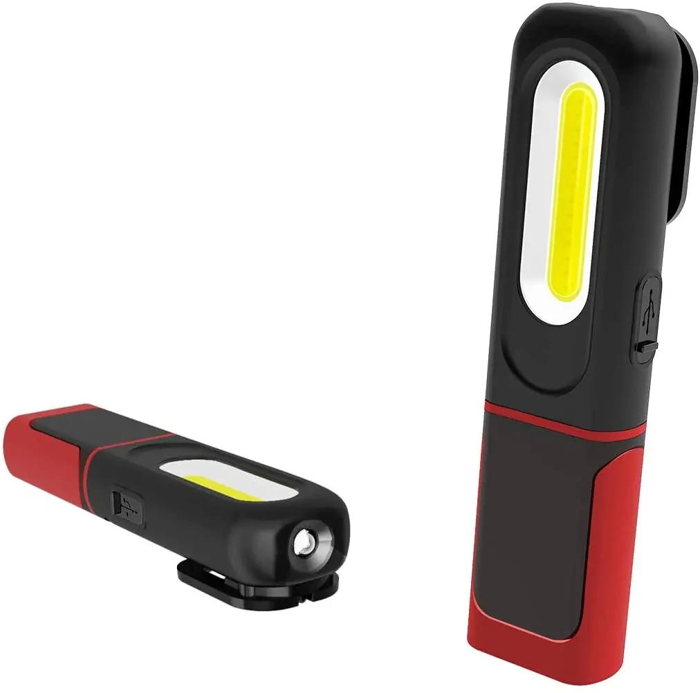 Portable 360 Rotation LED Work Lamp COB Work Light with Magnetic Base Rechargeable and 3W Power for Car Repair Camping Garag