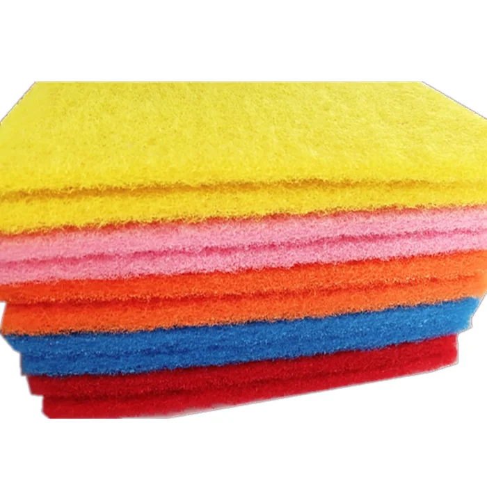 kitchen washing Raw material abrasive green heavy-duty cleaning scouring pad rolls foam scouring pads